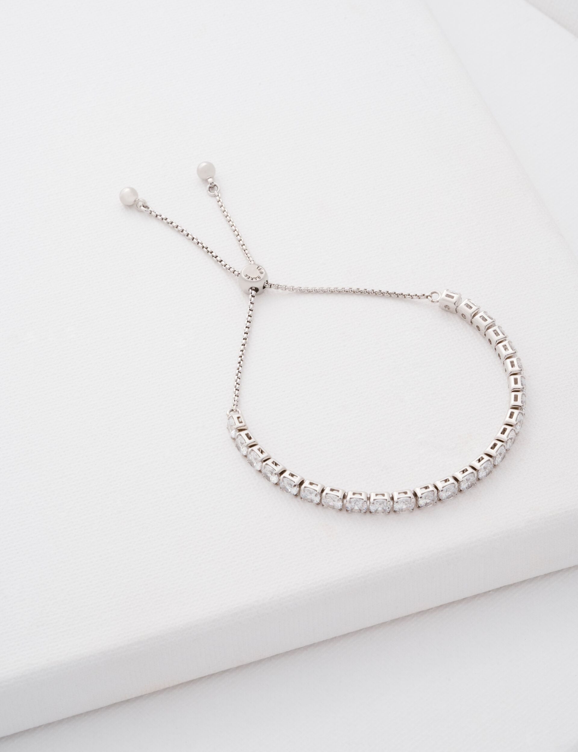 Silver Crystal Adjustable Tennis Bracelet Melrah Ted Baker UK