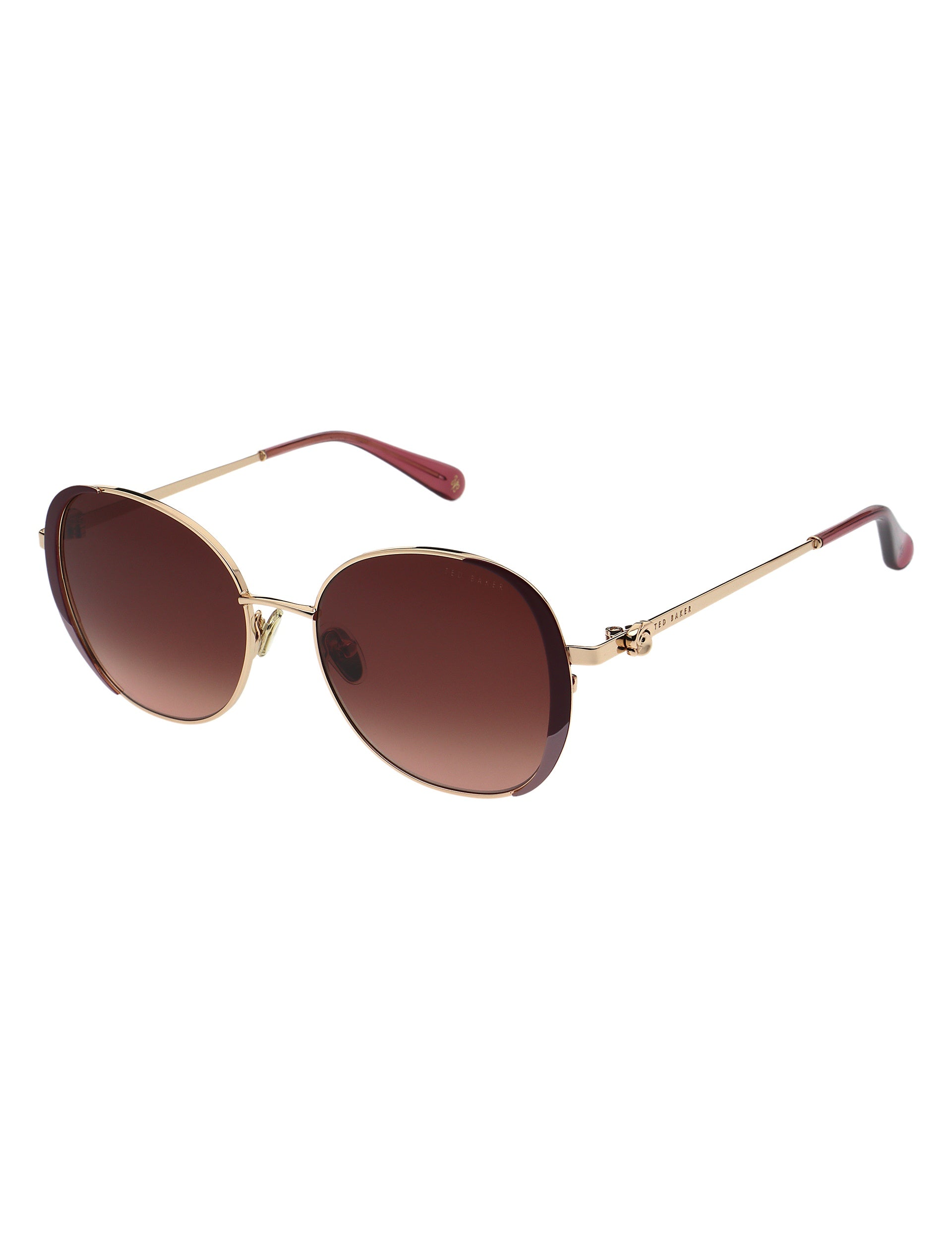 Dusky-pink Round Metal Frame Sunglasses | Zarahlr | Ted Baker US