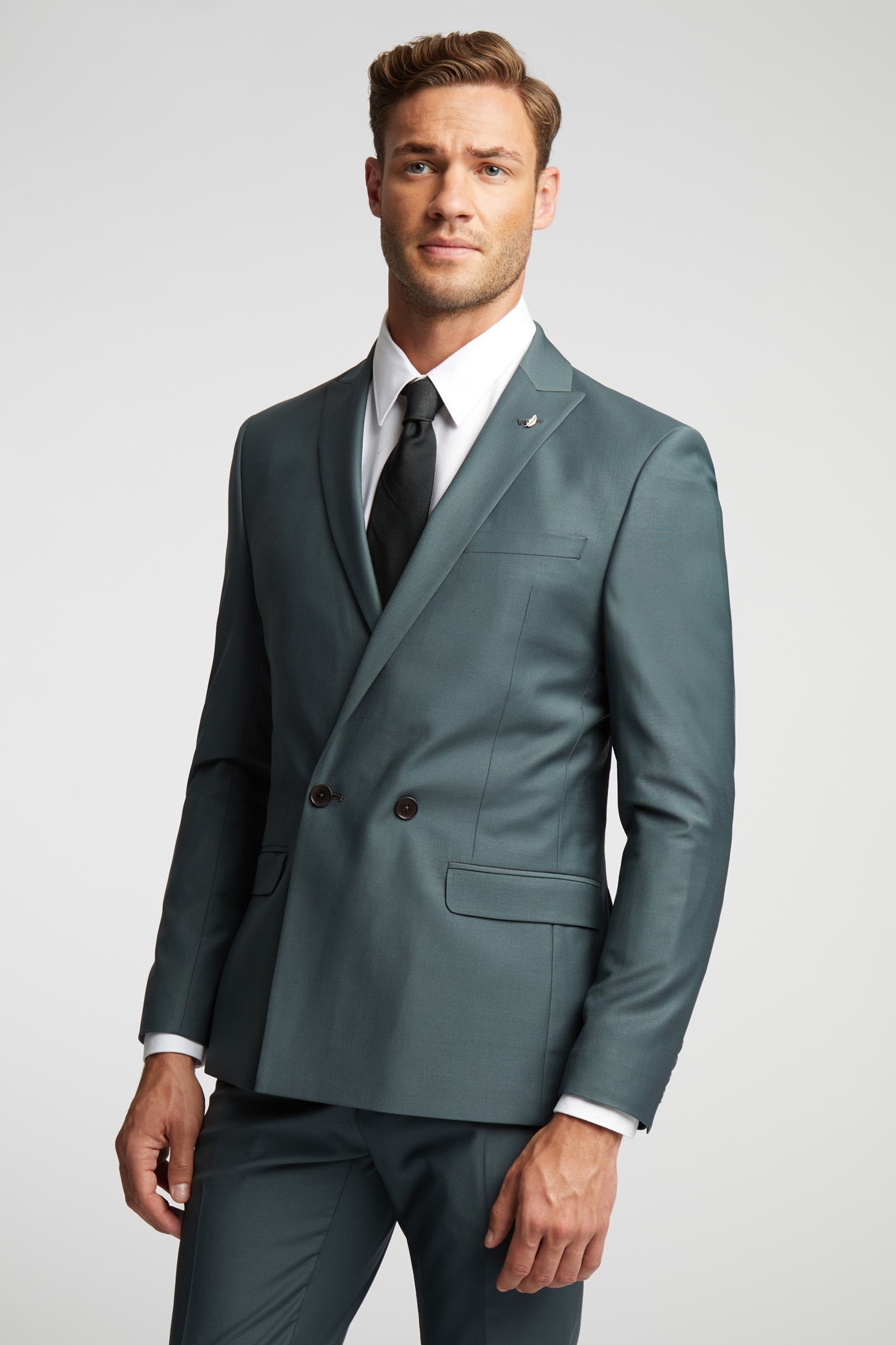 Green Double Breasted Wool Blend Suit Jacket Lunanjt Ted Baker UK