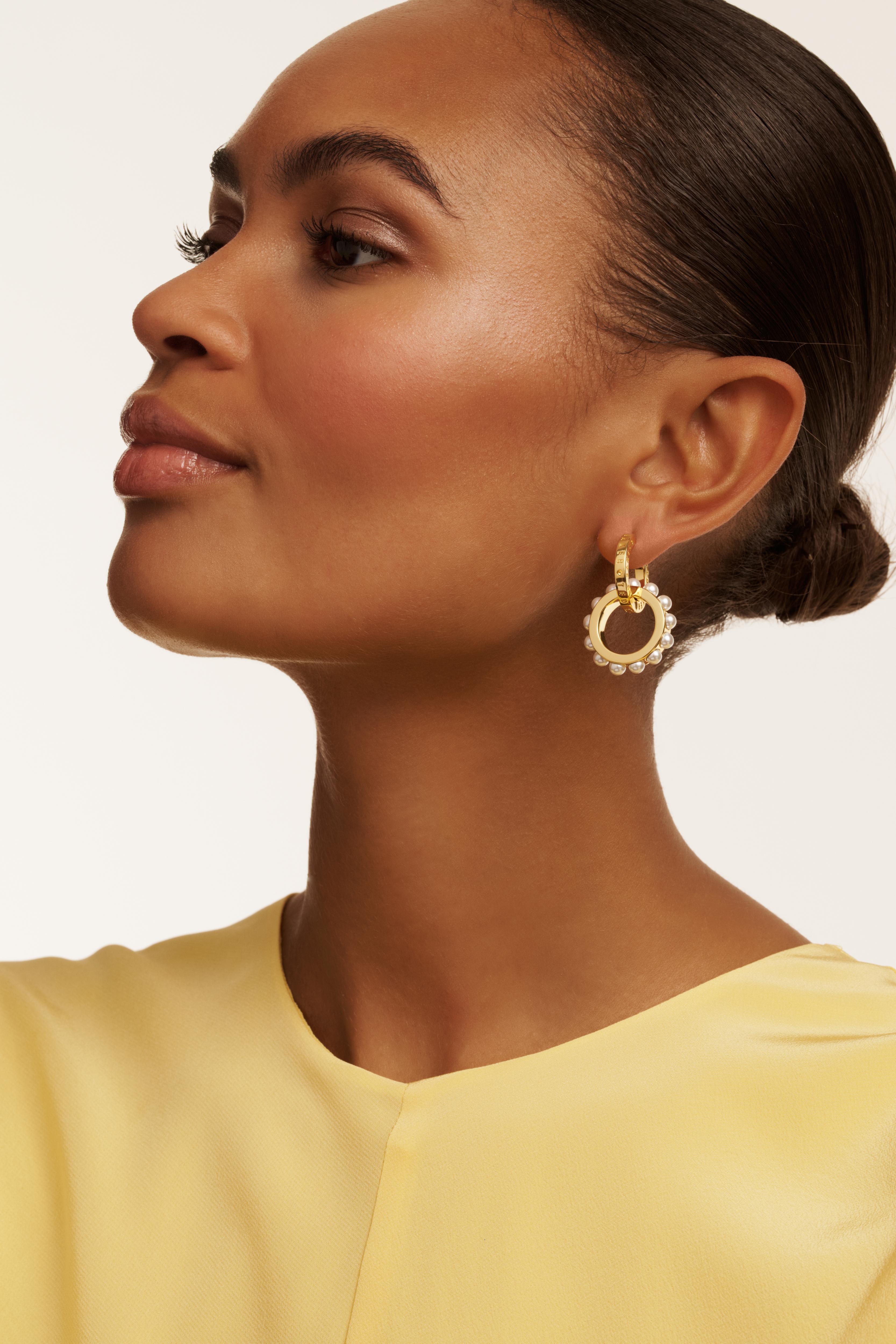 Gold Double Logo Link Drop Earrings Lorrie Ted Baker US