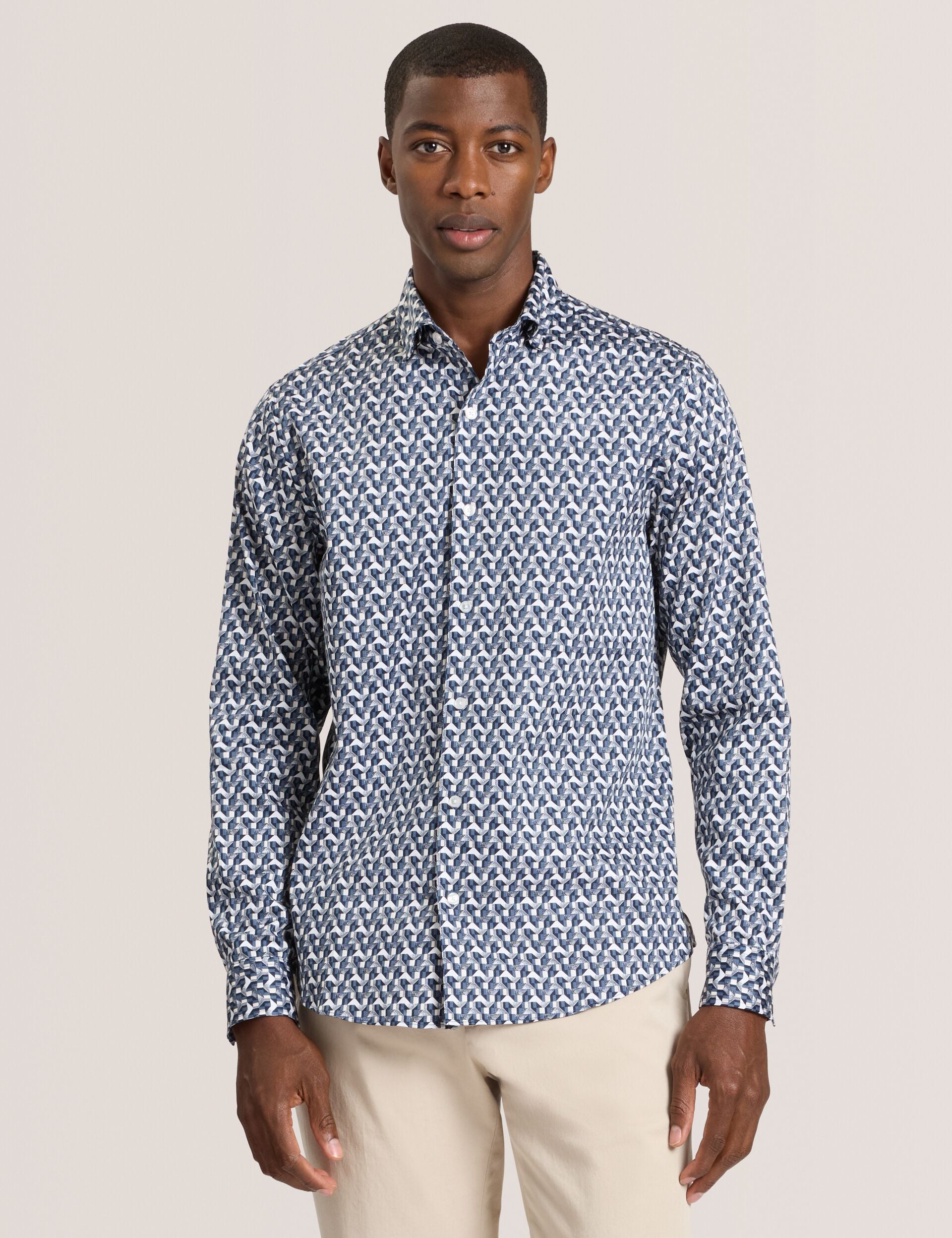 ted baker dress shirt Ted Baker Blue Soren Archie Print Shirt