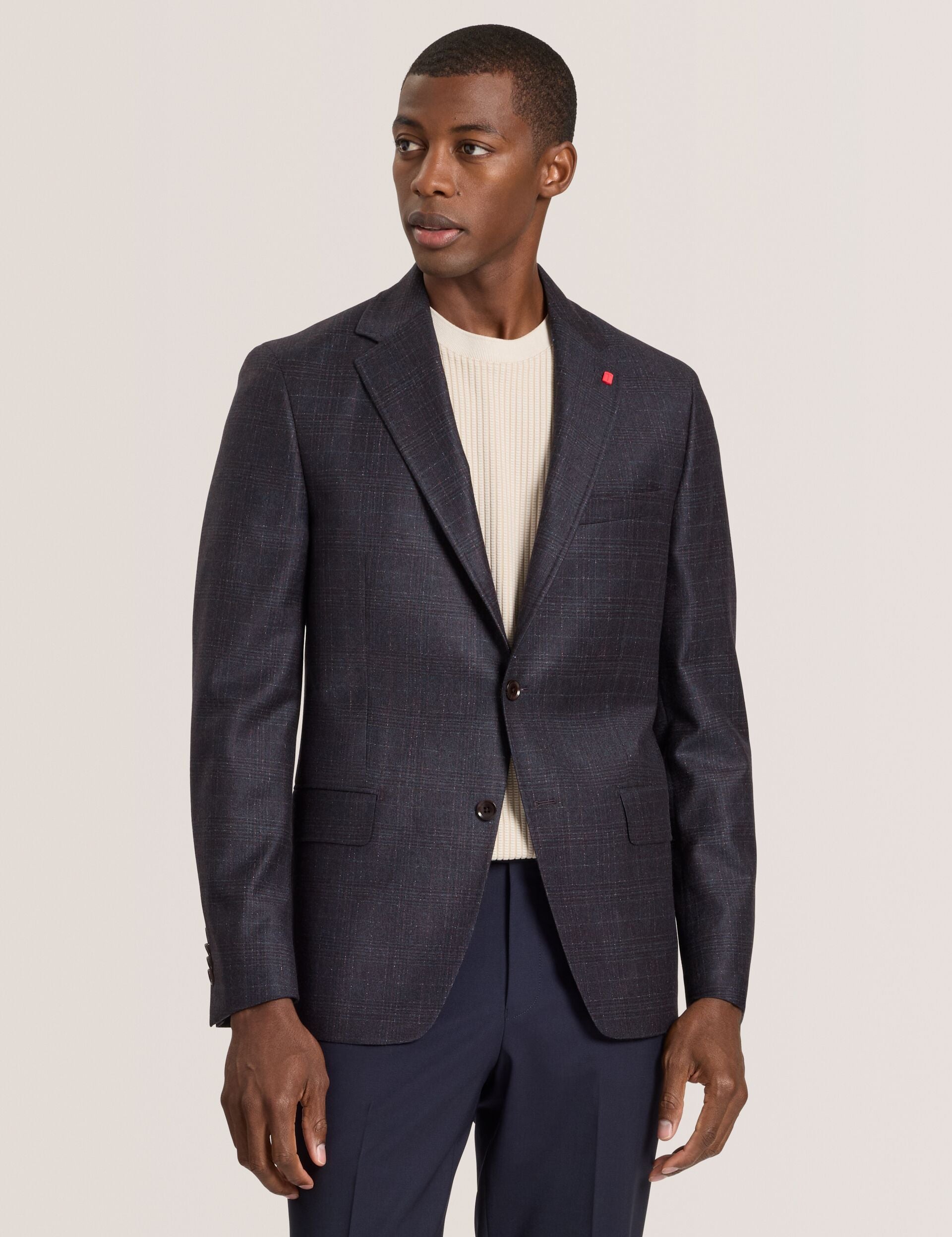 テッドベイカー　TED BAKER ジャケット　カシミヤ　グレンチェック　2 Single Breasted Two Button Notch Fully Fashioned Plaid Jacket
