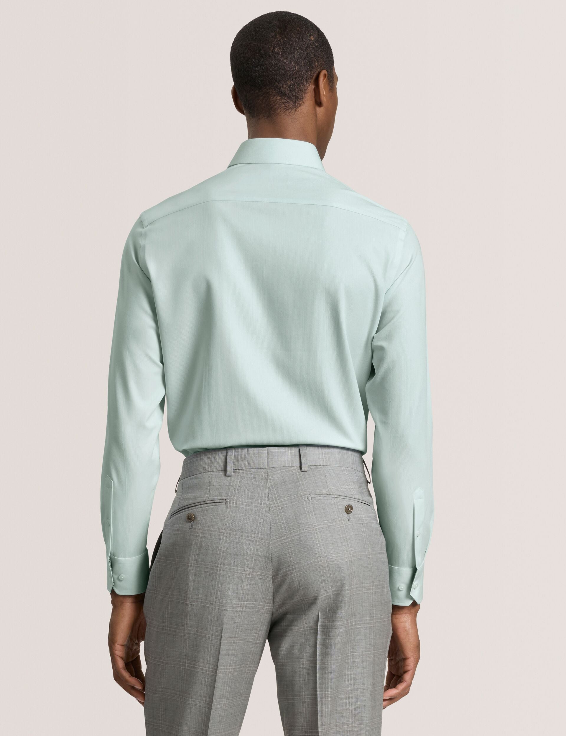 fitted lace wedding dress Textured Stretch Cotton Slim Fit Shirt | Geneva