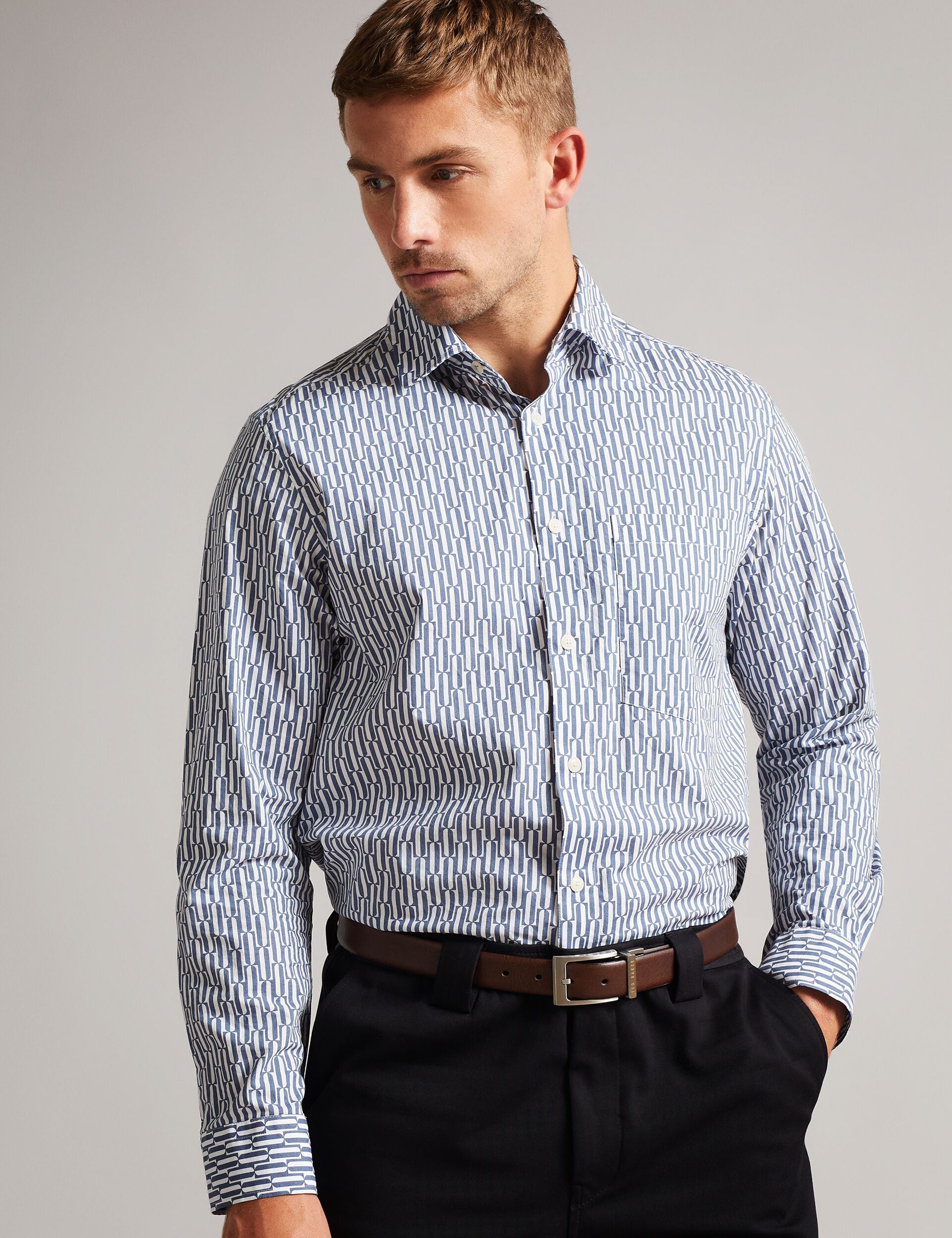 KARMER Brown Reversible Polished Leather Belt KARMER Brown Reversible Polished Leather Belt