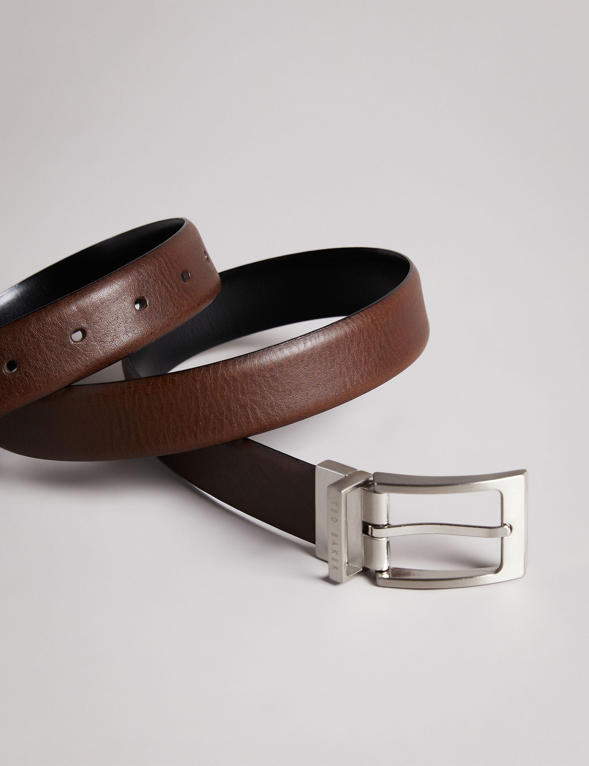 KARMER Brown Reversible Polished Leather Belt KARMER Brown Reversible Polished Leather Belt