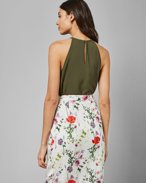 HALTER NECK TOP | KHAKI