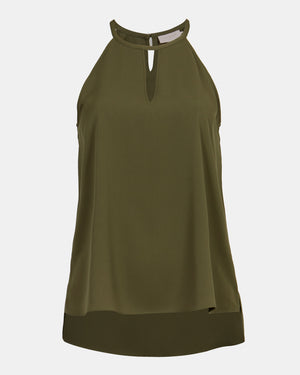 HALTER NECK TOP | KHAKI