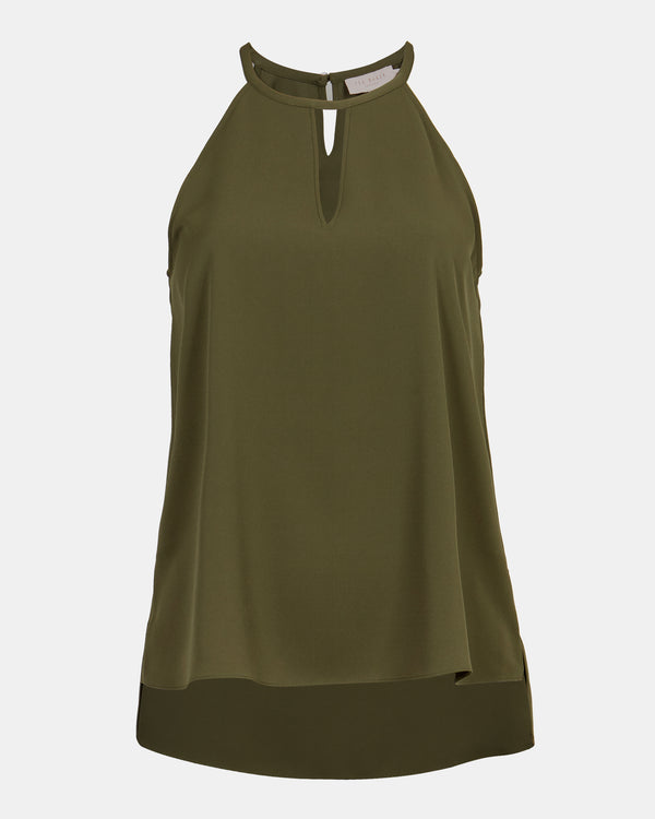HALTER NECK TOP | KHAKI