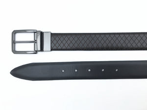 DIAMOND EMBOSSED BELT | BROWN