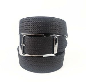 GEO EMBOSSED BELT | BLACK