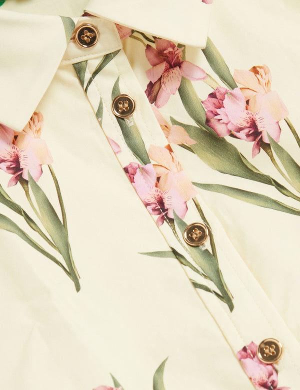 SLEEVELESS BUTTON UP SHIRT | YELLOW