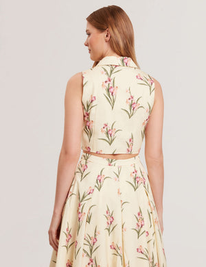 SLEEVELESS BUTTON UP SHIRT | YELLOW