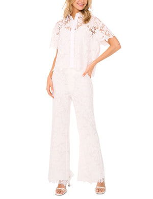 SHORT SLEEVE LACE BLOUSE | WHITE