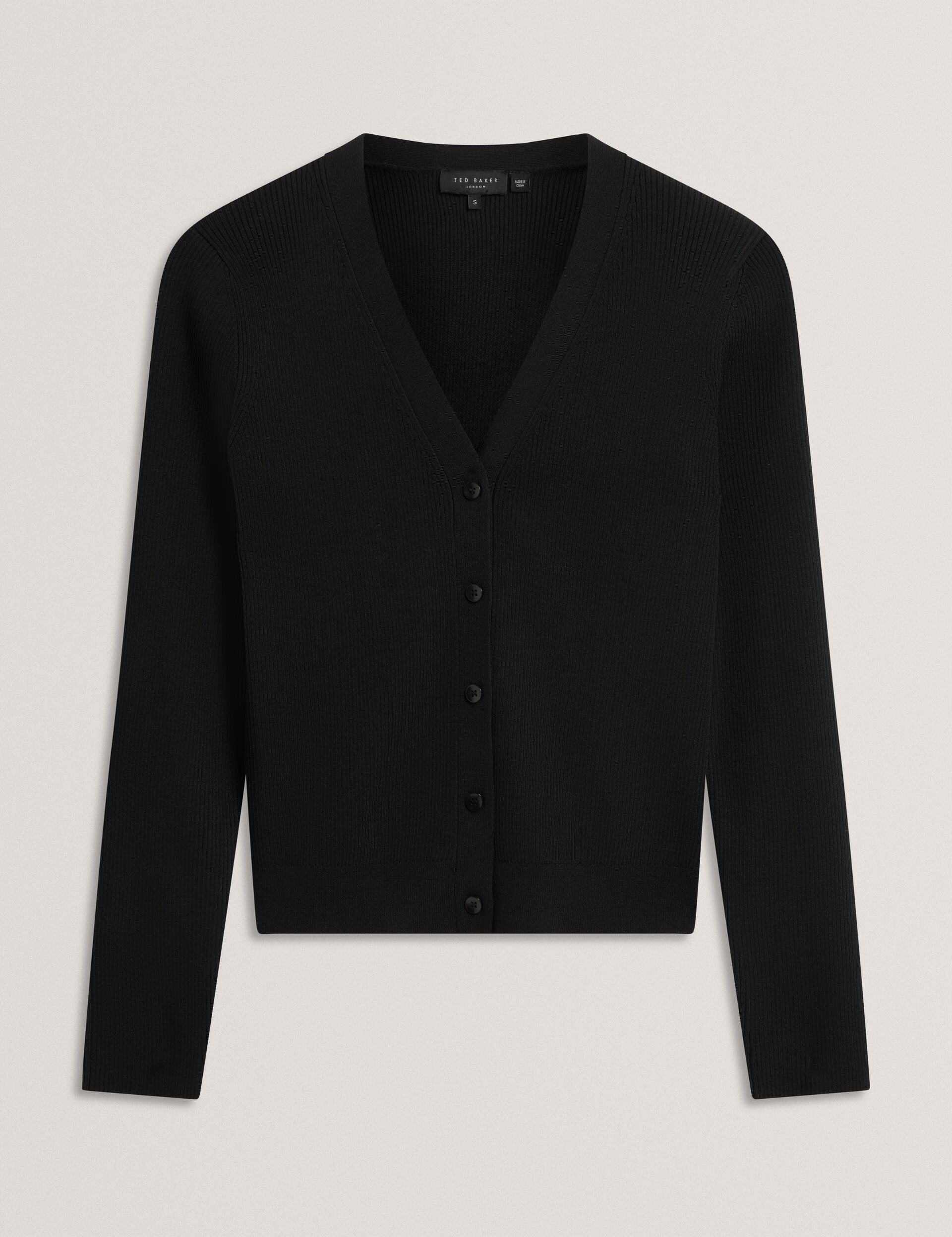 Black | V-neck Cardigan With Rib | Ted Baker US