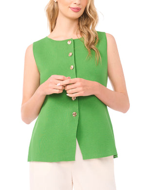 Sleeveless Button Down | DARK GREEN