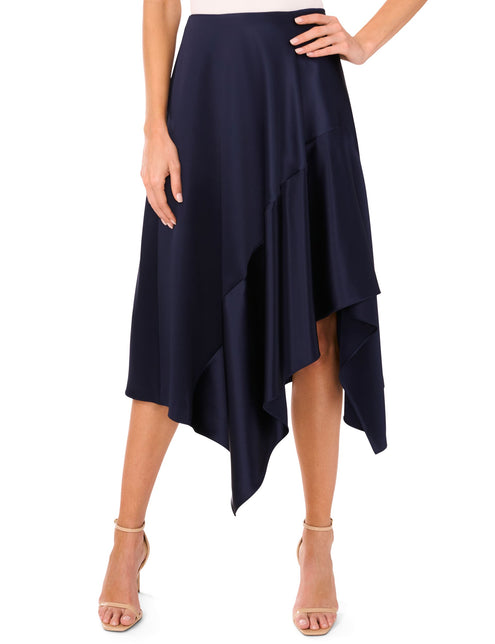 ASYMMETRIC MIDI SKIRT | NAVY
