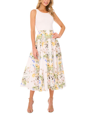 A-LINE LINEN MIDI SKIRT | ULTRA WHITE