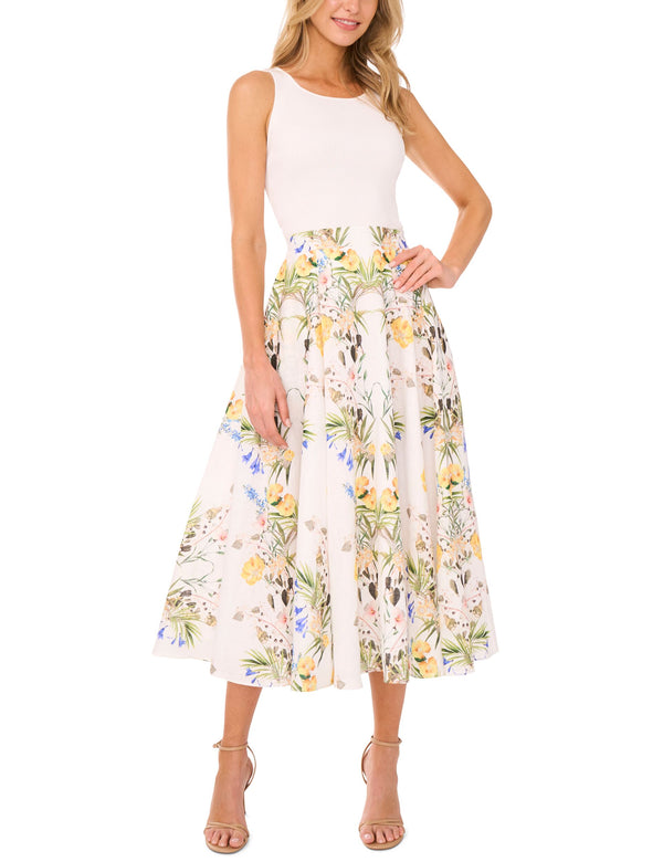 A-LINE LINEN MIDI SKIRT | ULTRA WHITE