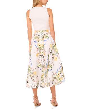 A-LINE LINEN MIDI SKIRT | ULTRA WHITE