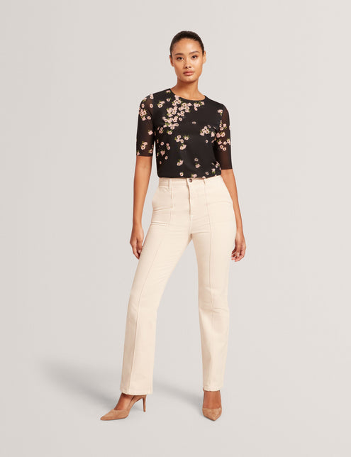 SHORT SLEEVE MESH TOP | RICH BLACK