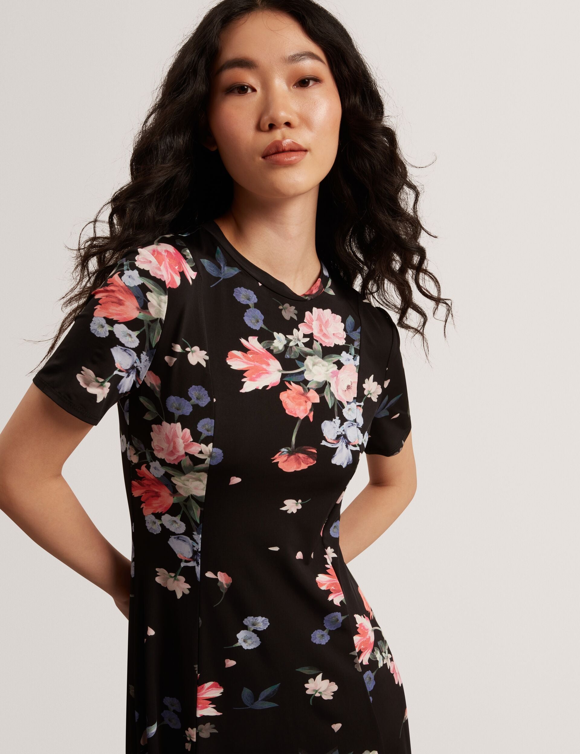 Black | Short Sleeve Jersey Maxi Dress