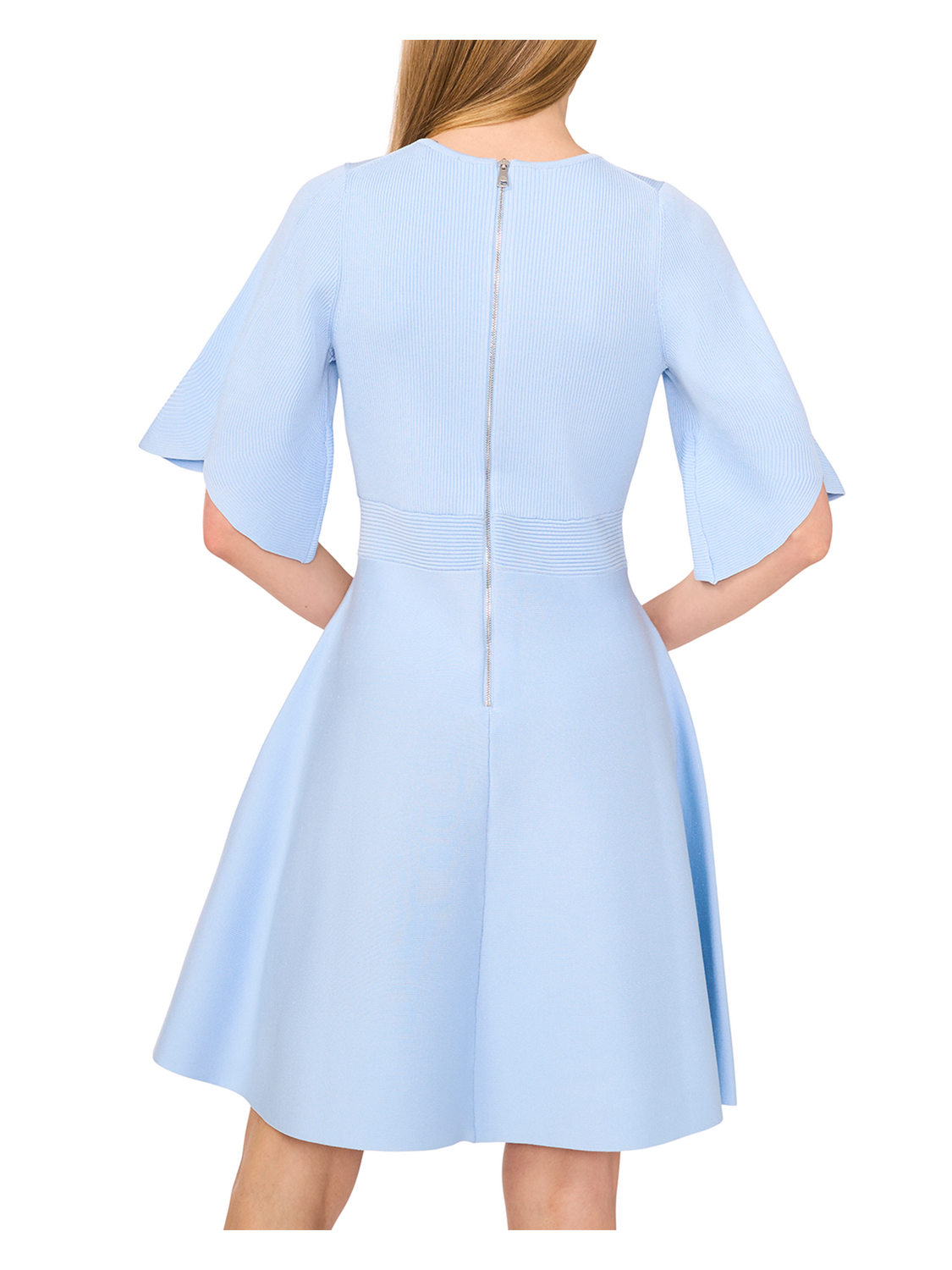 FLARE SHORT SLEEVE CREW NECK MINI DRESS | PALE BLUE FLARE SHORT SLEEVE CREW NECK MINI DRESS | PALE BLUE