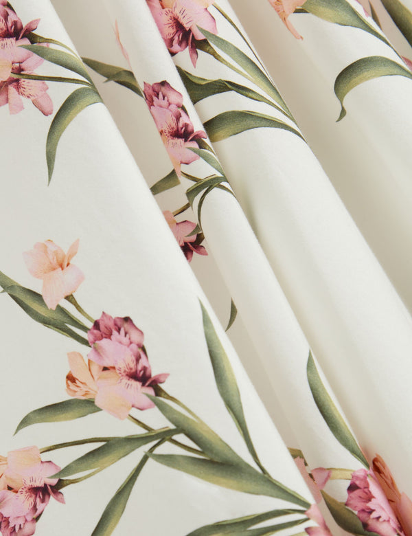 BALLOON SHORT SLEEVE BUTTON UP SHIRT DRESS | ULTRA WHITE