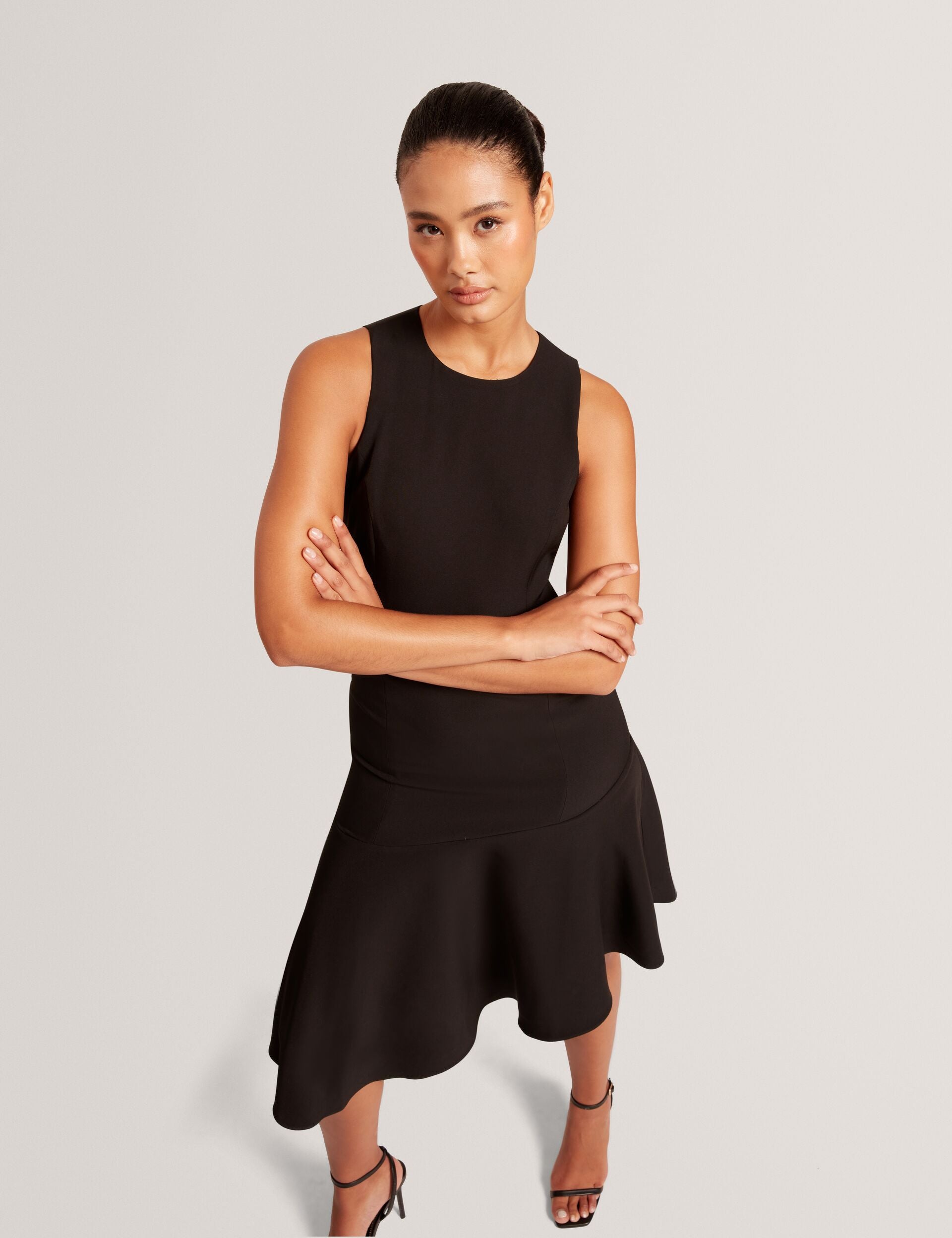 Ted Baker Asymmetric Slim Fit Midi Dress, 0 / Black Ted Baker Asymmetric Slim Fit Midi Dress, 0 / Black