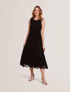 Black Black | Sleeveless Lace Applique Midi Dress | Ted Baker US Black Black | Sleeveless Lace Applique Midi Dress | Ted Baker US