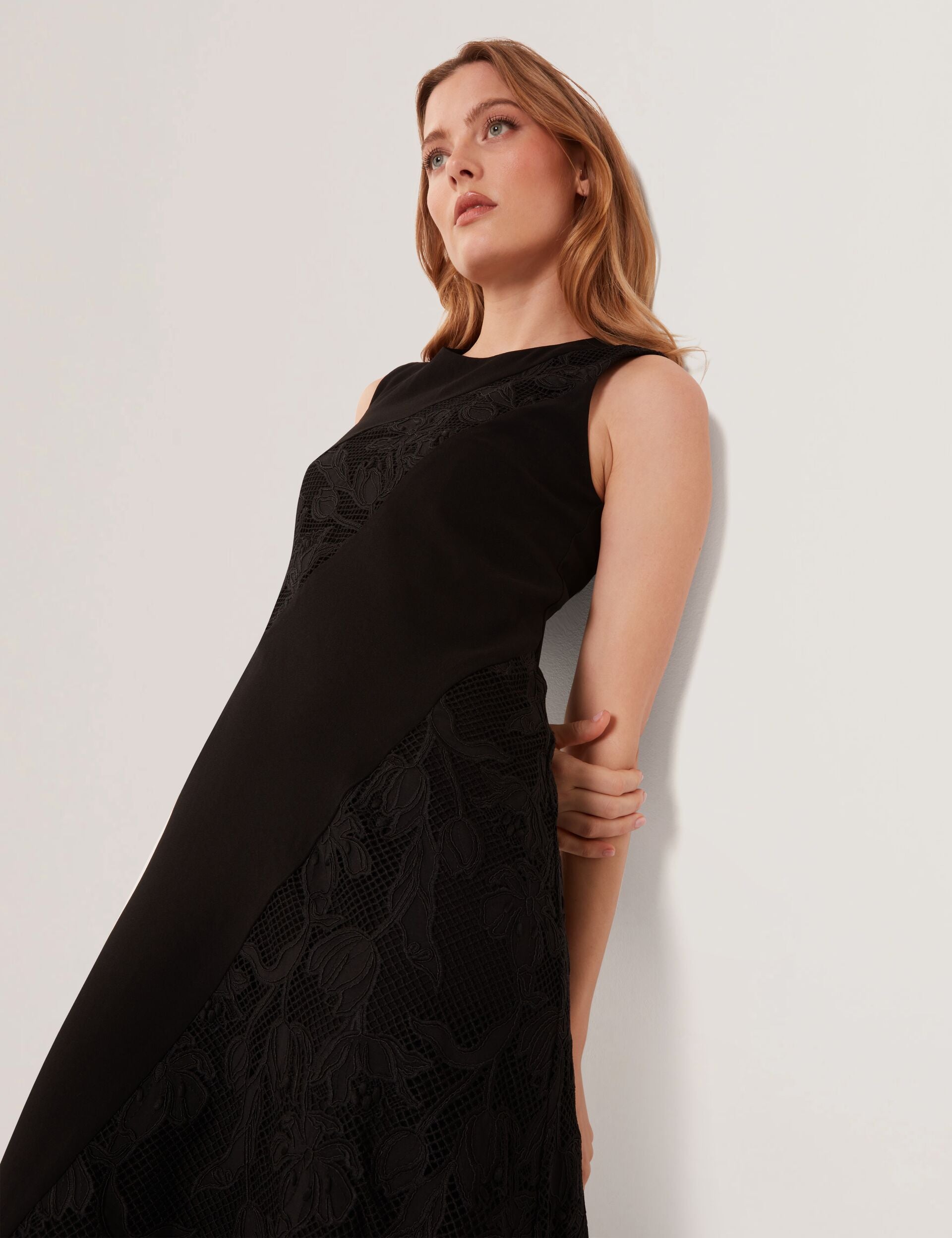 Ted Baker London Sleeveless Lace Midi Dress - Rich Black Ted Baker London Sleeveless Lace Midi Dress - Rich Black