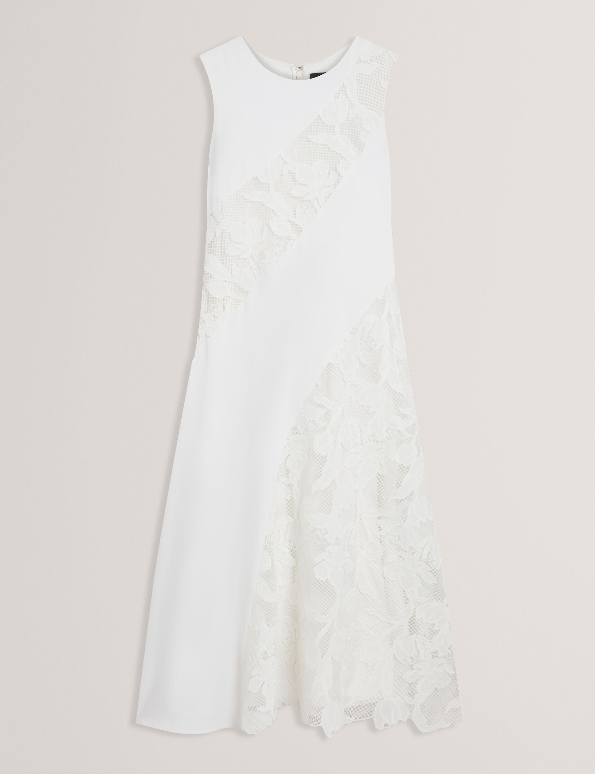 White | Sleeveless Lace Applique Midi Dress | Ted Baker US