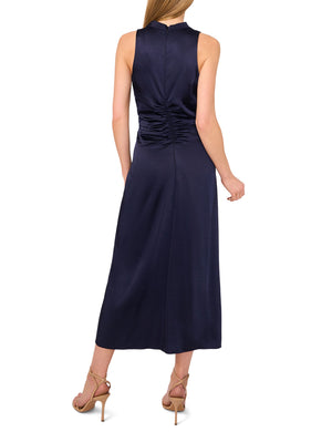COWL NECK MAXI DRESS WITH RUCHED SIDES | CLASSIC NAVY