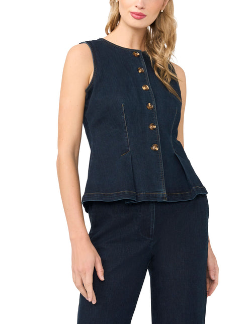 Ted Baker Sleeveless Denim Button-Up Top