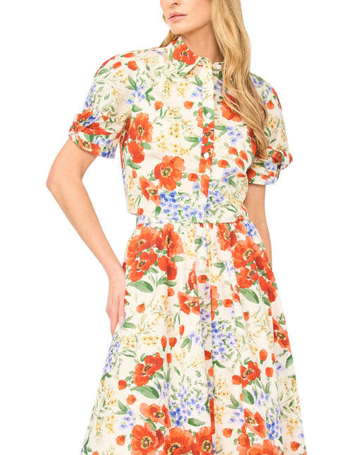 Ted Baker Floral Twist Sleeve Cropped Shirt