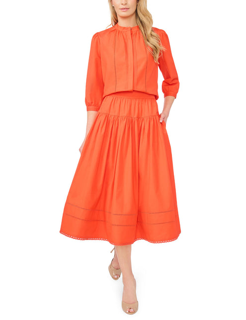 Ted Baker Picot Trim Cotton Full Midi Skirt