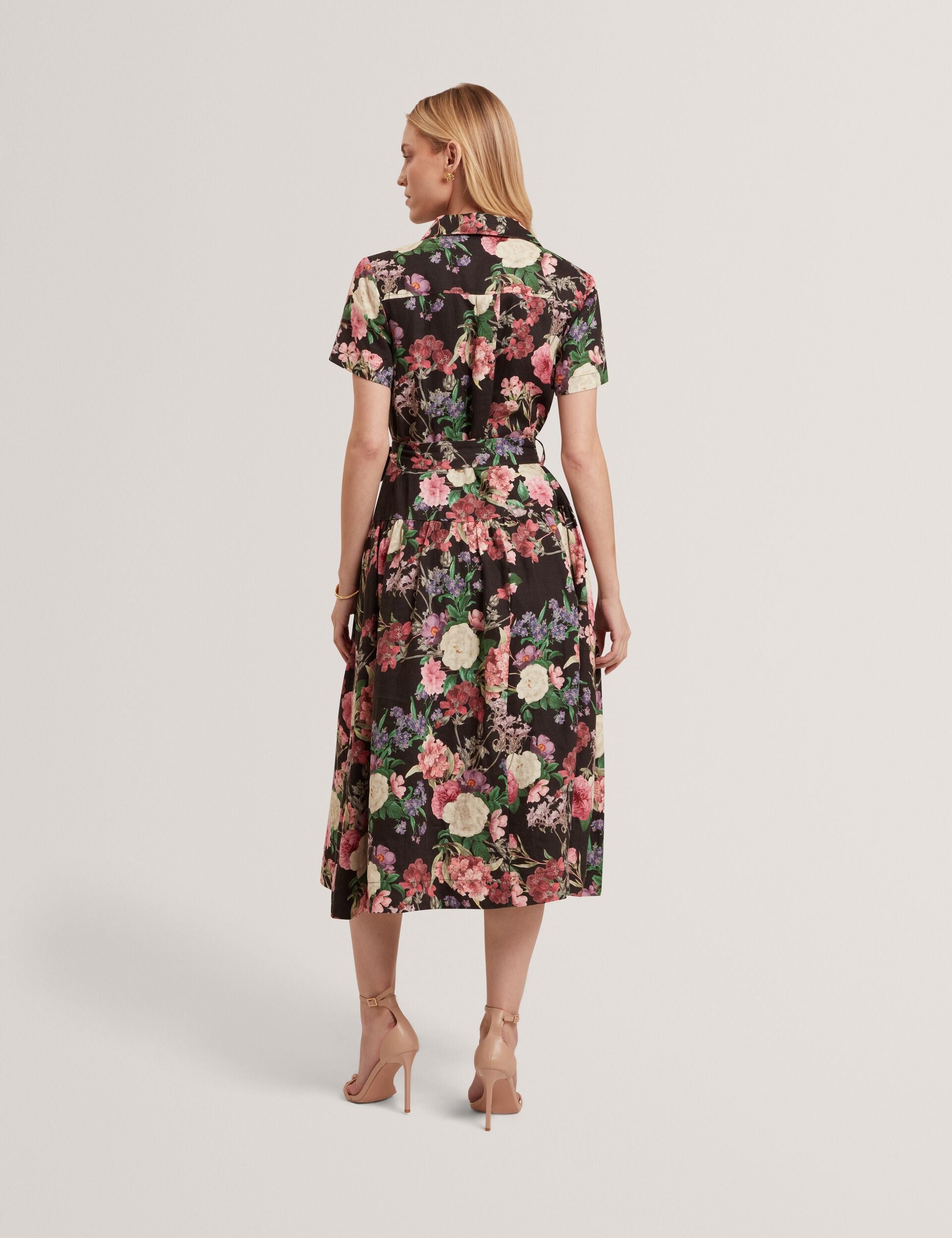 ted baker floral dress black AYYAH Floral Lace Puff Sleeve Midi Dress | Ted Baker Croatia Ted Baker London