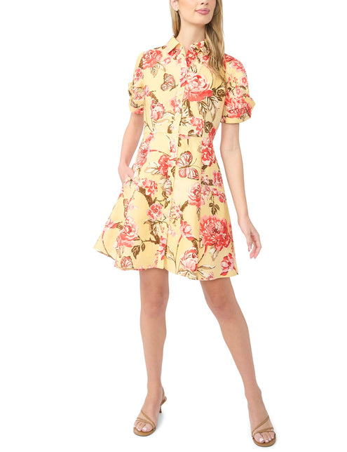 Ted Baker Floral Twist Sleeve Mini Shirt Dress