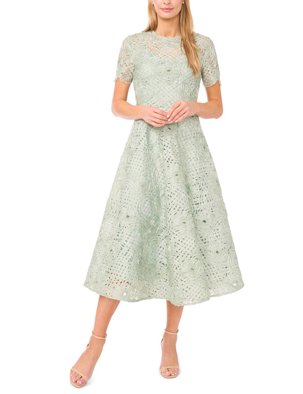 Ted Baker Floral Crosshatch A-Line Midi Dress