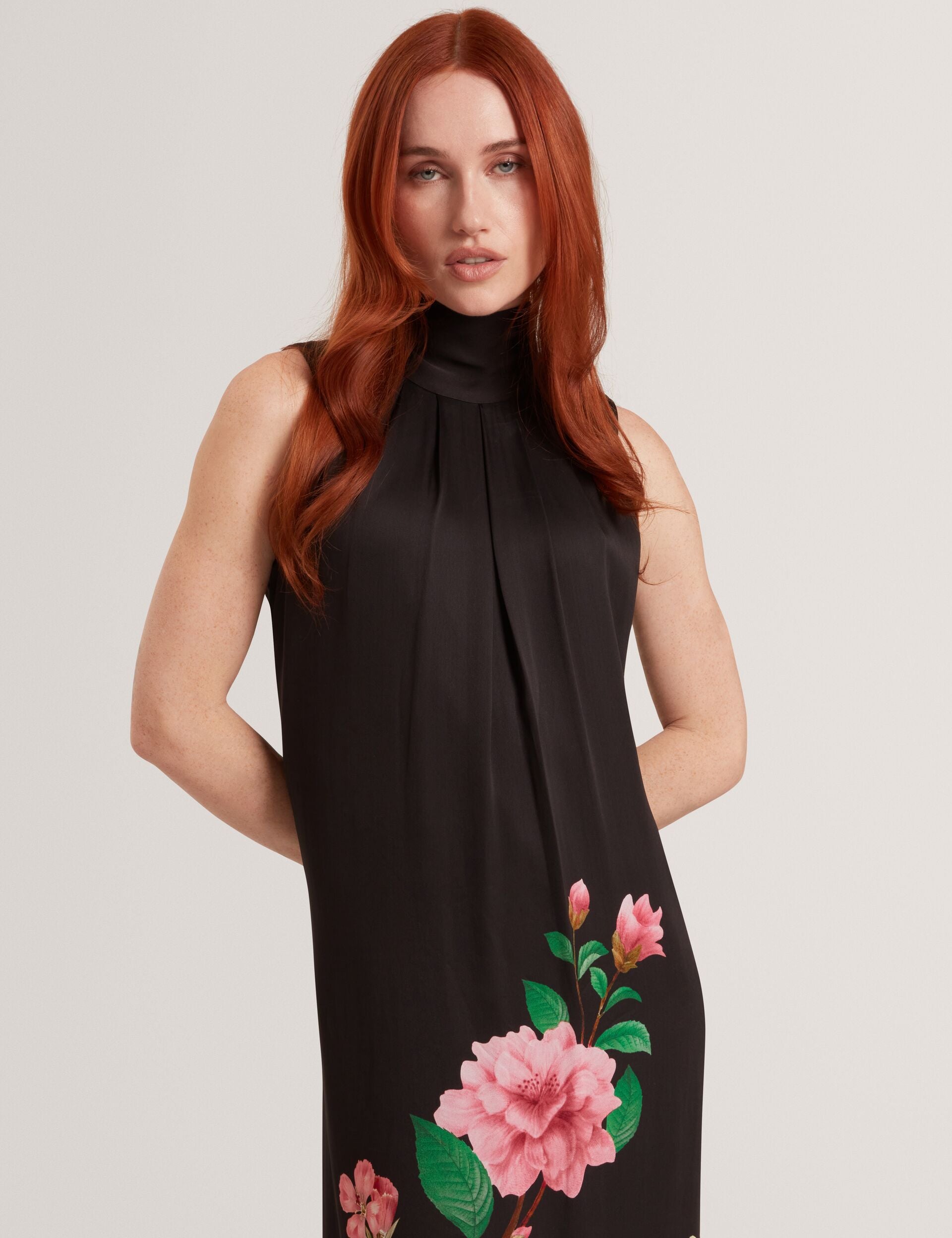 Gown Dress Amazon Ted Baker Dress Ted Baker EFRONA Pleated Satin Maxi Dress,  Rose Gold