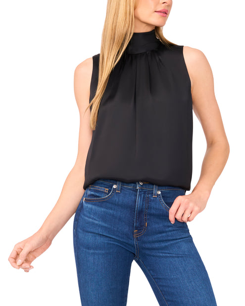 SLEEVELESS BOW BLOUSE | RICH BLACK