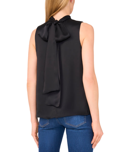SLEEVELESS BOW BLOUSE | RICH BLACK