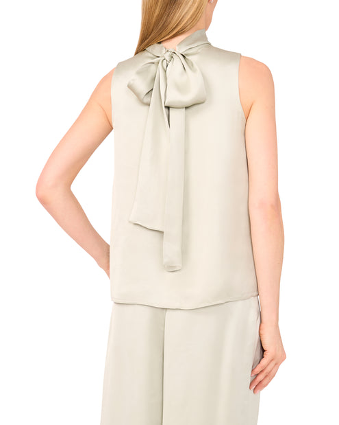 SLEEVELESS BOW BLOUSE | KHAKI