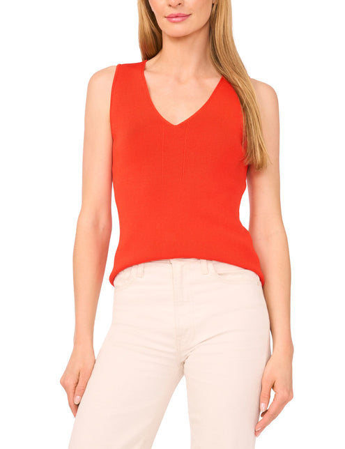 SLEEVELESS V-NECK TOP | ORANGE