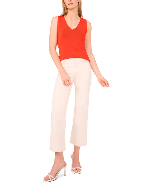 SLEEVELESS V-NECK TOP | ORANGE