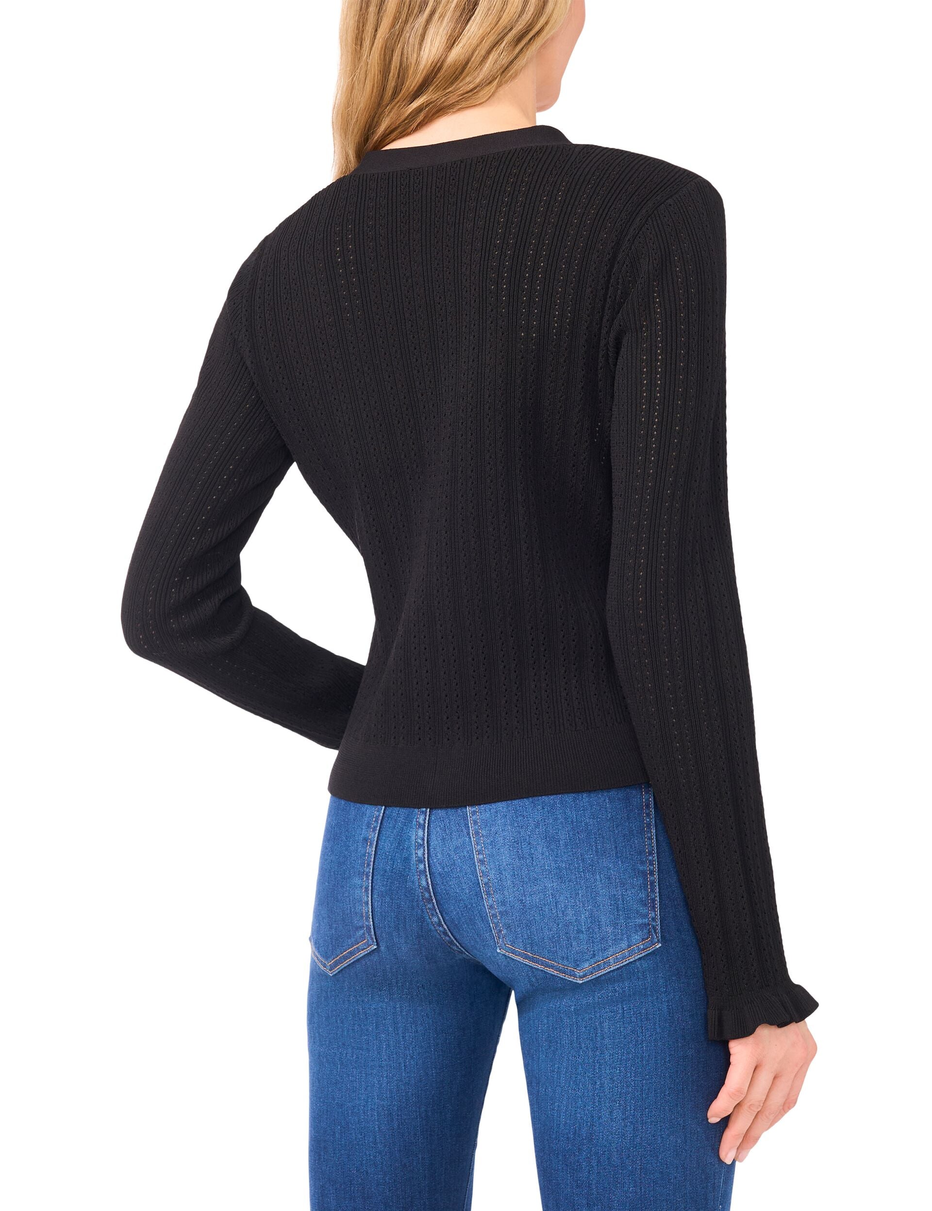 Black | V-neck Crop Cardigan With Rib | Ted Baker US