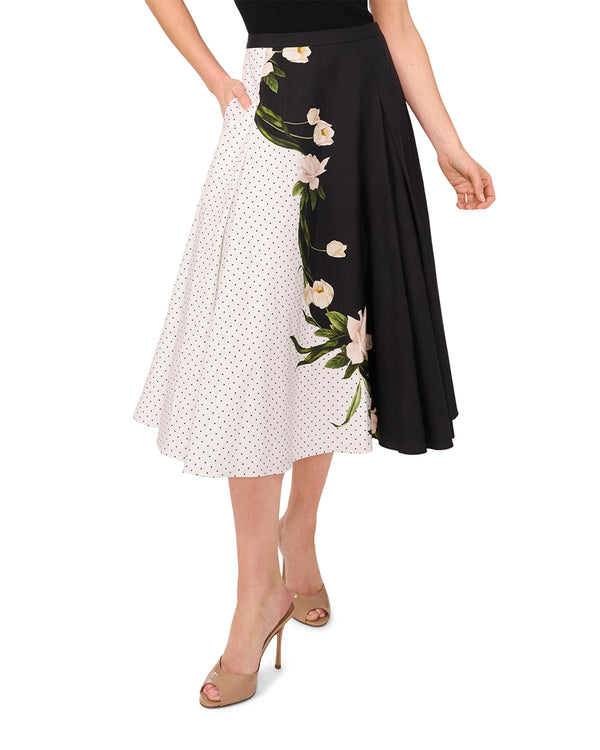 MIDI CIRCLE SKIRT WITH BELT | WHITE