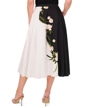 MIDI CIRCLE SKIRT WITH BELT | WHITE
