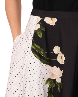 MIDI CIRCLE SKIRT WITH BELT | WHITE