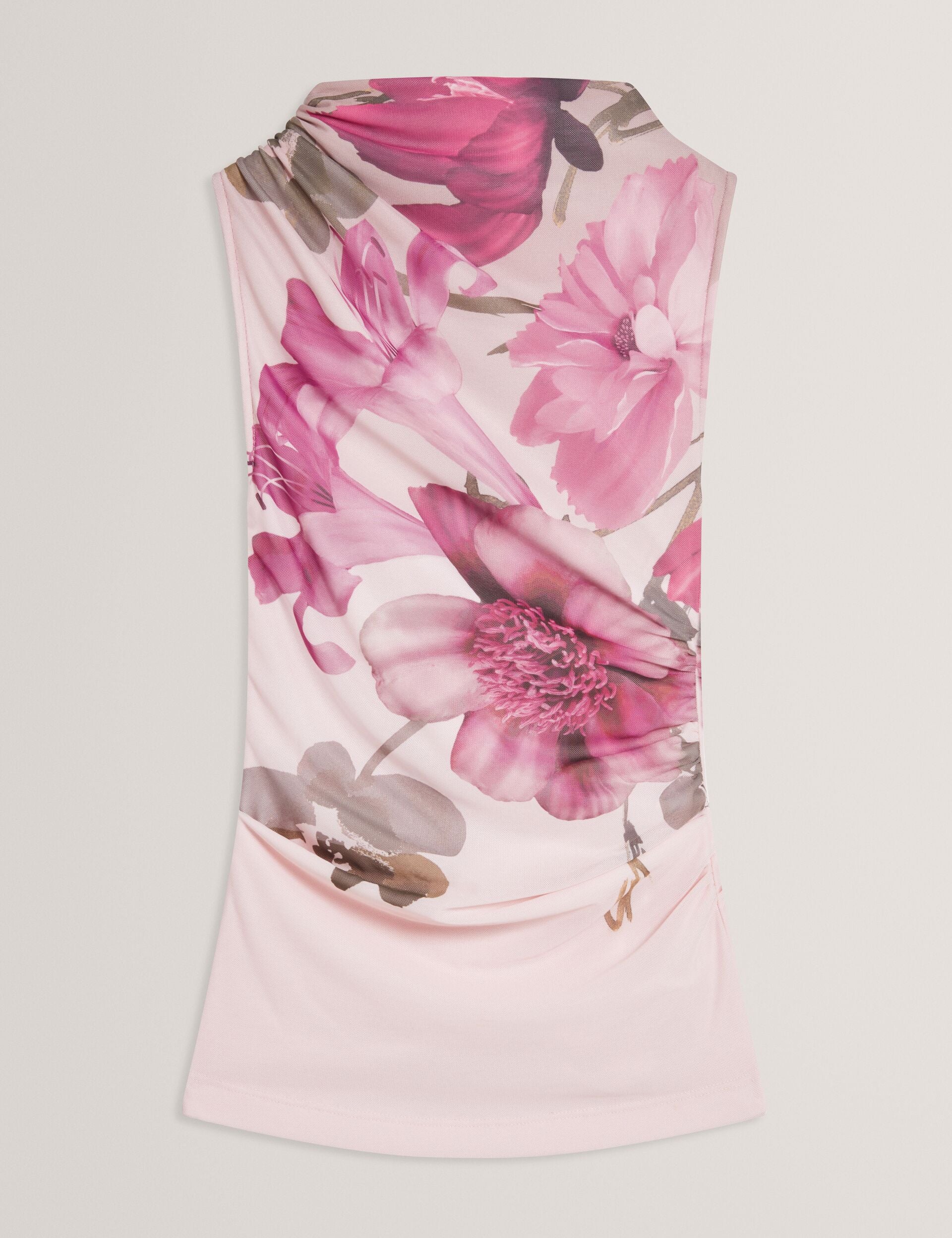 Crystal pink Lt-Pink SLEEVELESS MESH TOP Ted Baker