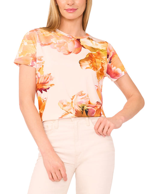 ALLOVER FLORAL T-SHIRT | ORANGE